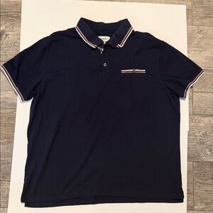 Goodfellow & Co Dark Blue Polo with White and Red Trim
